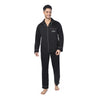 Mens Cotton Full Sleeves and Full Pants Pajama Set - Black