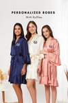 Luxe Satin Robe with Cute Ruffles