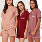 Cotton Pajama Set - Short Sleeves with Shorts