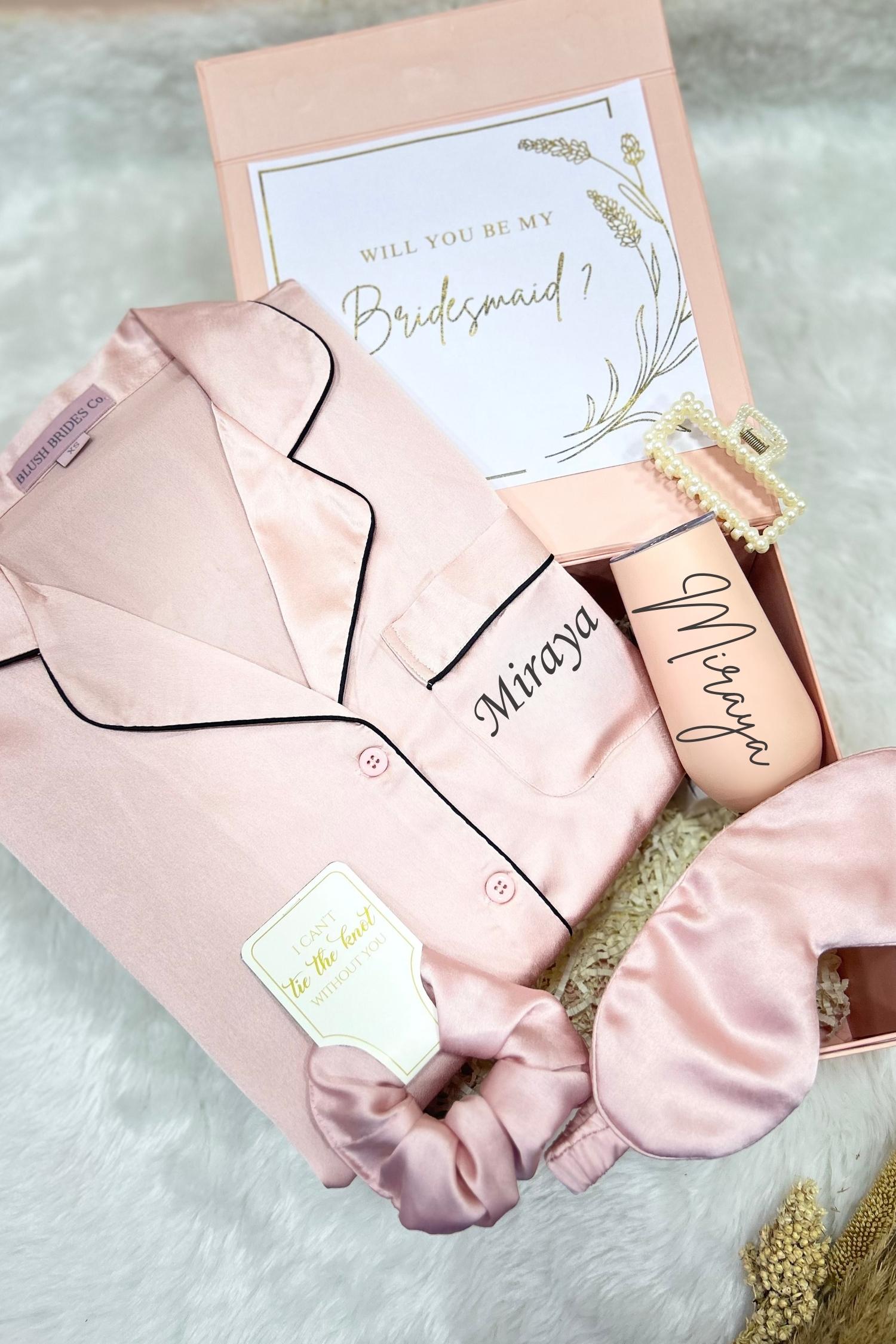 Personalised Bridesmaid Pyjamas Pink Personalised Bridesmaid