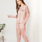 Solid Satin Full Sleeves Shirt Full Pants Pajama Set