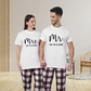 Couples Matching White T-Shirt with Red Fraser Pants - Mr Mrs