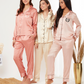 Solid Satin Full Sleeves Shirt Full Pants Pajama Set