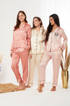 Solid Satin Full Sleeves Shirt Full Pants Pajama Set