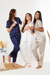 Luxe Satin Pajama Set - Short Sleeves Shirt with Pants