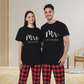 Couples Matching Black T-Shirt with Red Pants - Mr Mrs