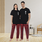 Couples Matching Black T-Shirt with Red Pants - King Queen