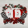 Christmas Pajama Set - White T-Shirt with Black Checks Pants