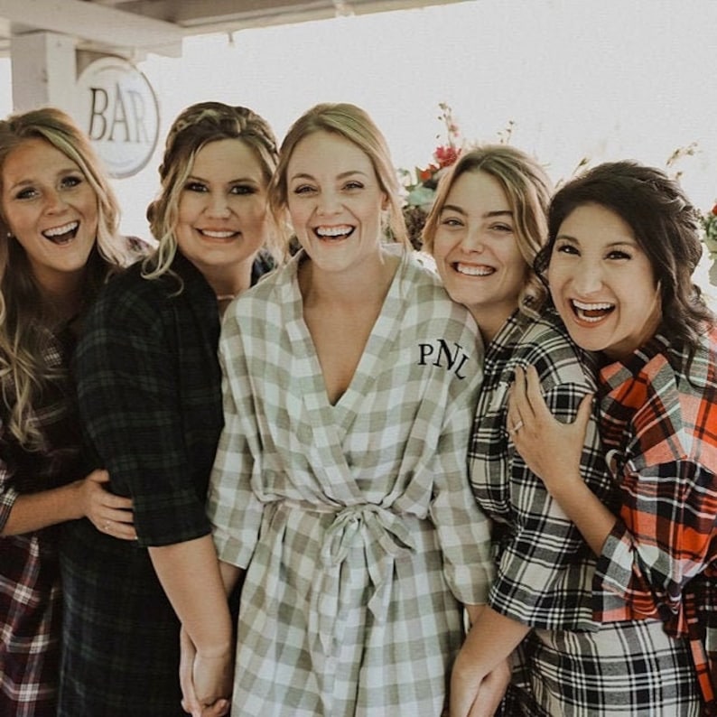 Flannel bridesmaid robes best sale