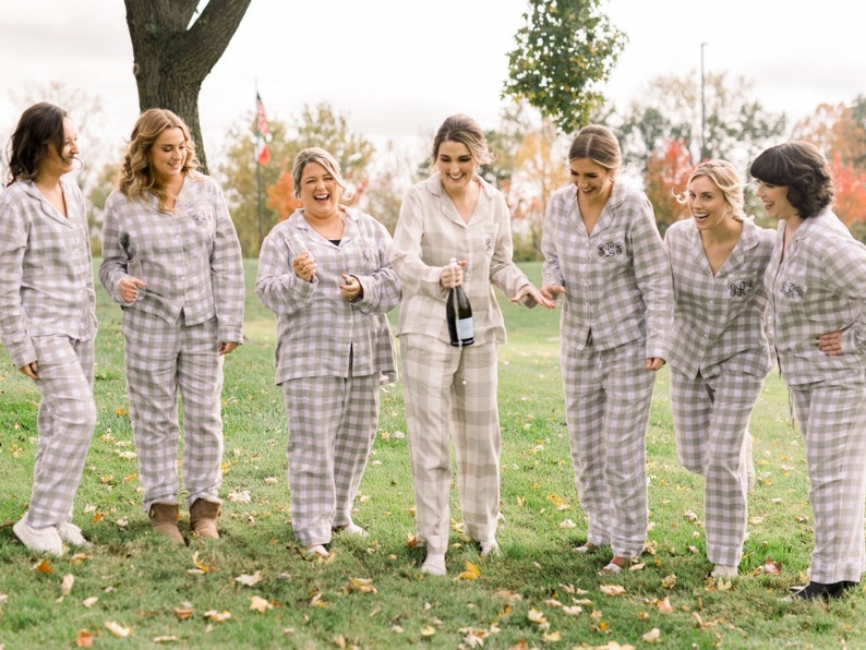 Flannel Pajama Set for Bridesmaids