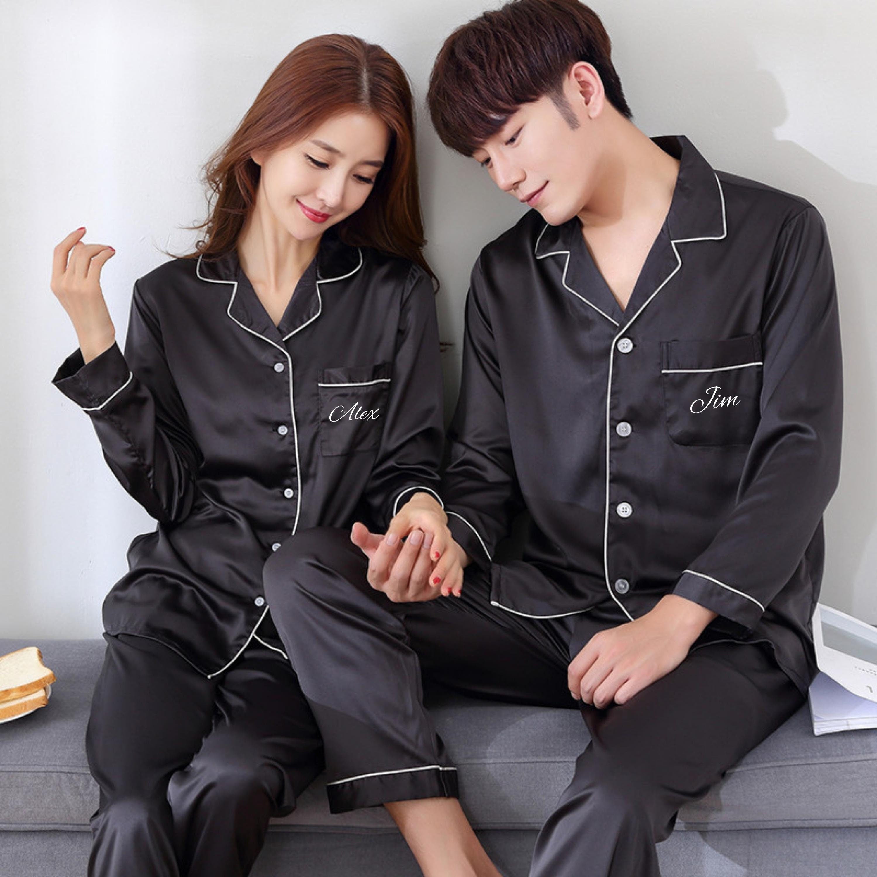 Couples Matching Satin Luxe Pajamas Set – Blush Brides Co.