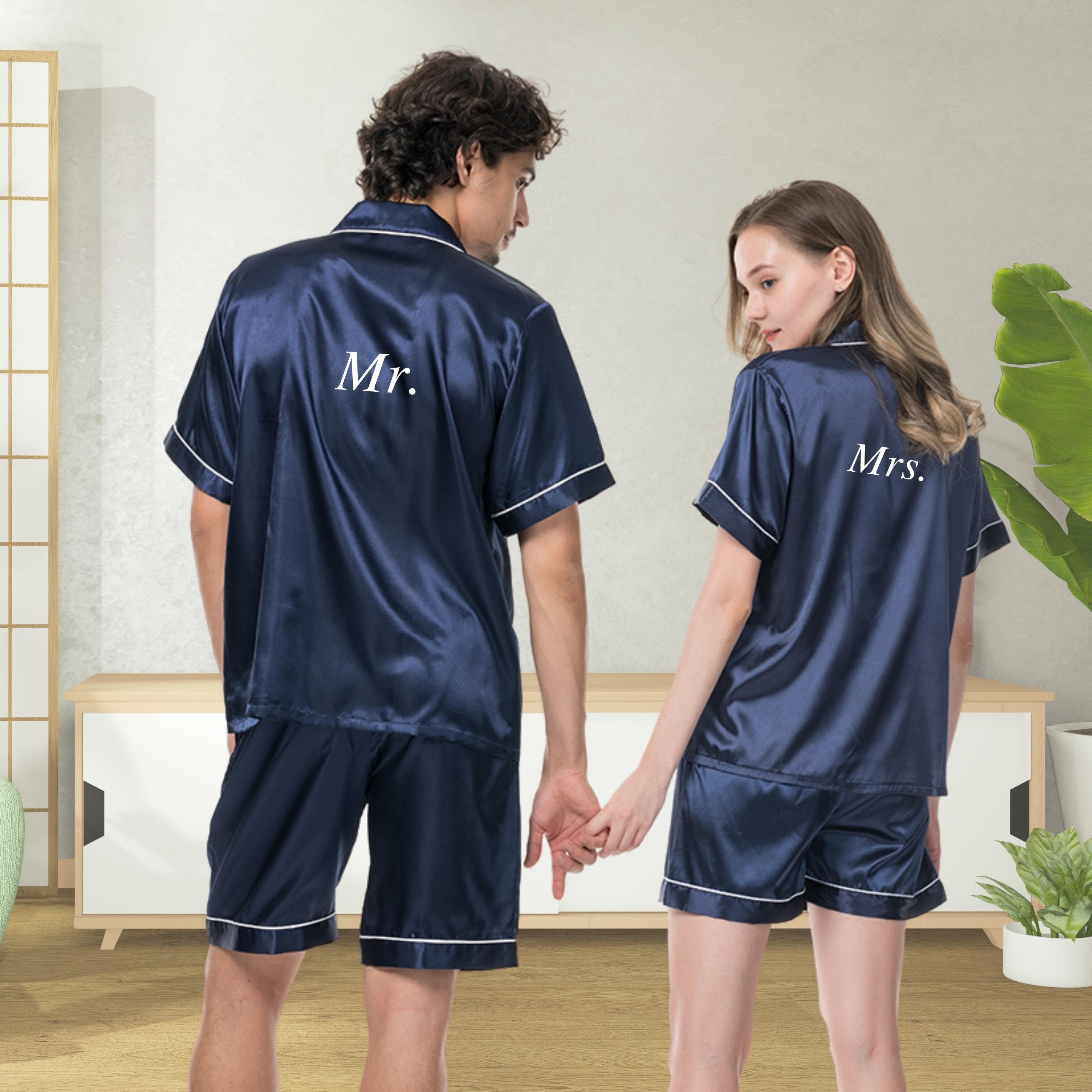 Couples Matching Satin Luxe Pajamas Set – Blush Brides Co.